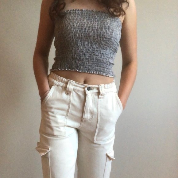 Brandy Melville Cleo Smocked Tube Top - Picture 2 of 5